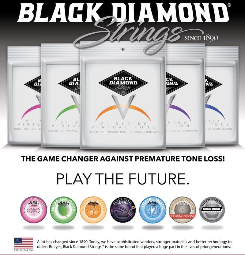 Black Diamond أوتار الماس الأسود® N754L أكوستيك فضية ملفوفة خفيفة .011P.014P.025S.031S.040S.051S - Image 2
